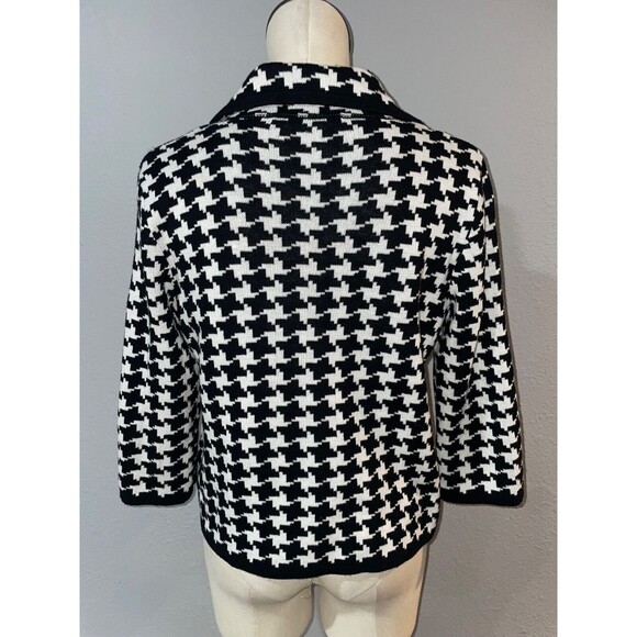 Josephine Chaus Women's Houndstooth Sweater Blazer Cardigan size S Cotton Blend - Picture 5 of 8